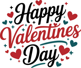  illustration of a Happy valentine-s day celebration card with love font and business holiday sale discount sign for a party event