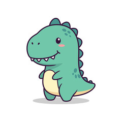 Obraz premium Cute Cartoon Dinosaur Illustration - Vector Graphics