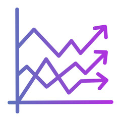 Line graph Line Gradient Icon