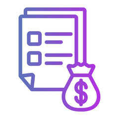 Taxs form Line Gradient Icon