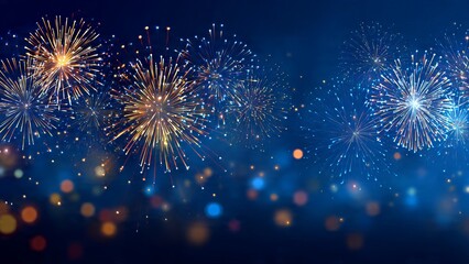 Colorful fireworks explode in the night sky illuminating the darkness with bright bursts of light.