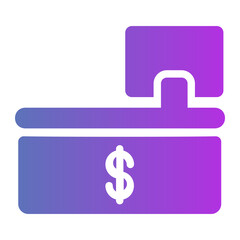 Accountant desk Line Gradient Icon