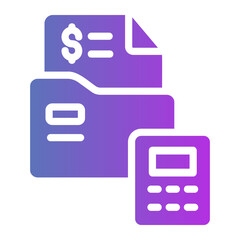 Accounting folder Line Gradient Icon