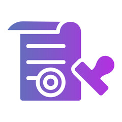 Document seal Line Gradient Icon