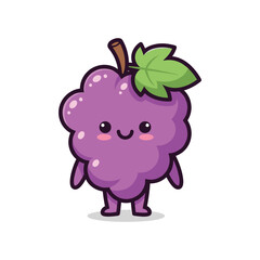 Adorable Cartoon Grape Character Illustration