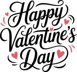 A hand lettered Happy valentine s day greeting 