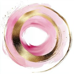 A beautiful fusion of pink watercolor and sparkling gold lines for banners.