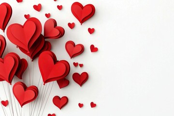 Valentine's Day decoration with vibrant heart balloons.