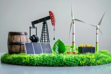 Future energy landscape: A blend of oil, solar, and wind.