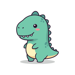 Adorable Cartoon Dinosaur Illustration