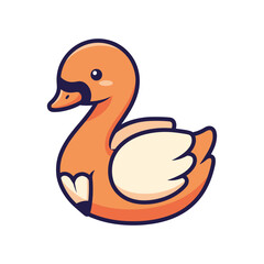 Orange Rubber Duck Vector Illustration