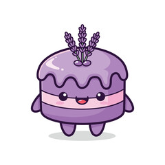 Adorable Lavender Cake Character Illustration