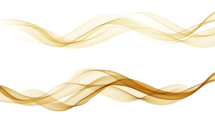 Beautiful golden wavy lines on transparent background high quality professional detailed modern elegant stylish clean crisp