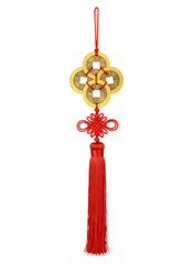Obraz premium Suspended Coin Tassel, isolated on a transparent background, for Lunar New Year Decoration Celebration