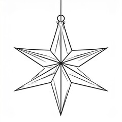 Geometric Star Ornament with Sharp Edges Hanging
