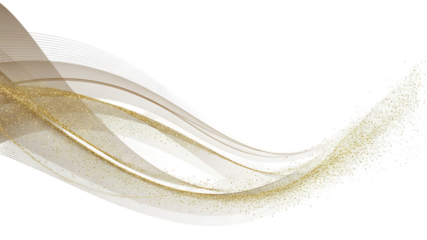 Elegant golden wave design element on transparent background high quality professional detailed modern elegant stylish clean