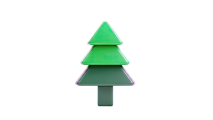 Stylized green Christmas tree icon