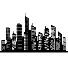 Fototapeta premium Modern city skyline with sleek skyscrapers and urban architecture