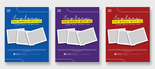 Creative Travel Advertisement Flyer Template For Tour And Holiday Promotion, Social media post design