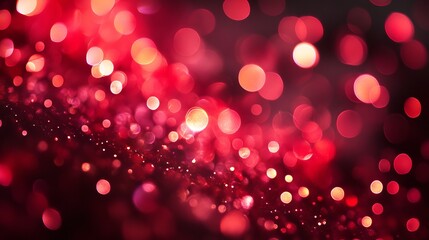 Abstract red bokeh background with soft blurred light effect