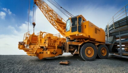 Fototapeta premium Heavy Duty Mobile Crane on Construction Site.