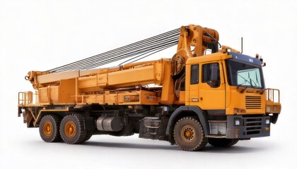 Fototapeta premium Heavy Duty Crane Truck on White Background.