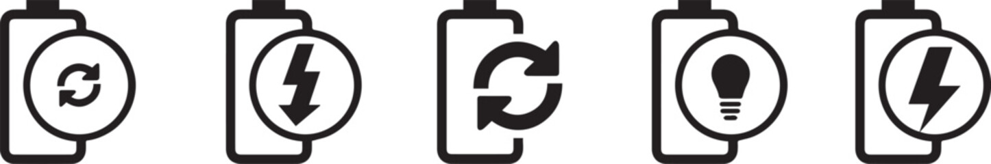 Flat design battery icon representing power, energy, charging status, or electricity. Suitable for technology, electronics, mobile devices, and energy-related projects.