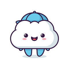 Cute Cartoon Cloud Character Illustration