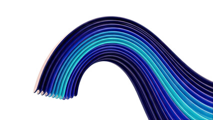 Abstract blue and teal wavy ribbons