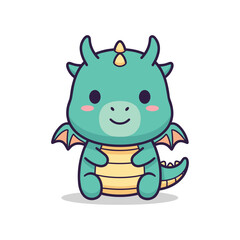 Adorable Cartoon Dragon Illustration