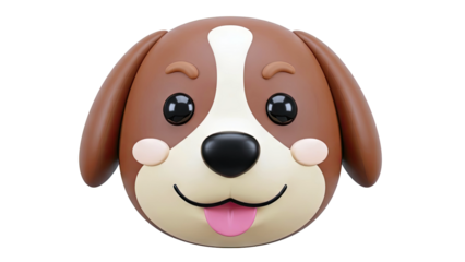 3D Cartoon Dog Face Icon