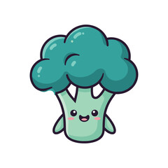 Cute Cartoon Broccoli Character Illustration