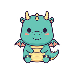 Adorable Cartoon Dragon Illustration