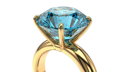 Close-up of a Solitaire Ring with a Blue Gemstone