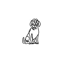 Fototapeta premium Minimalist Dog Line Art