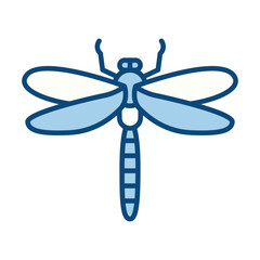 Blue icon of an dragonfly