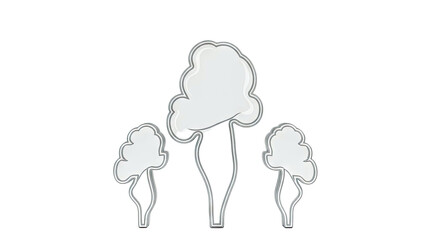 Three Abstract Trees with Outline and White Fill