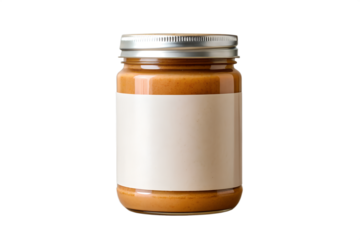 Peanut Butter | Creamy Smooth Natural Peanut Butter Jar Closeup Stock Photos & Concepts