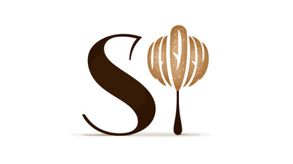 A stylized image featuring the letter 'S' alongside a unique, plant-like illustration