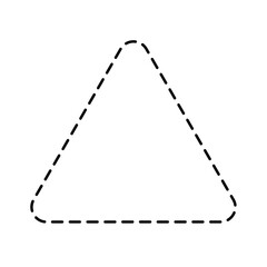 Minimalist Dashed Line Rounded Triangle Geometric Shape Outline Icon
