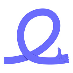 Flexible Bendy Arm Thumbs Up Gesture Vector Illustration