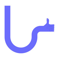 Wacky Flexible Tube Arm Showing Thumbs Up Symbol