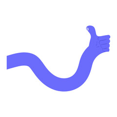 Flexible Wavy Arm Giving Thumbs Up Gesture Illustration