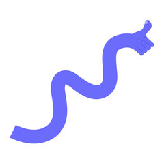 Dynamic Wavy Purple Arm Giving Thumbs Up Approval