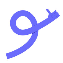 Cartoon Flexible Bendy Arm Giving Thumbs Up Gesture