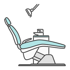 歯科健診をイメージしたシンプルな歯科チェアとライト