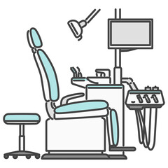 前折れフットレスト対応の歯科ユニット フル装備