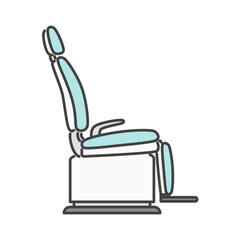 フットレスト前折れ型の歯科チェア 単体イラスト