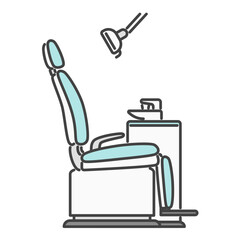 定期健診に適した前折れ型歯科チェアのイラスト