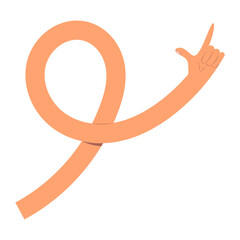 Exaggerated Flexible Arm Pointing Upwards Directional Indicator